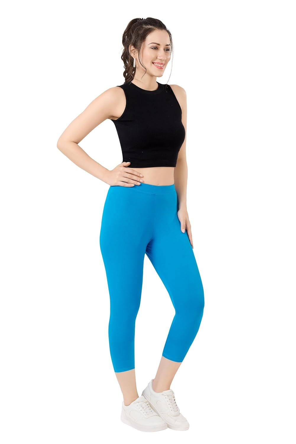TRASA Women's Mid-Rise Cropped Cotton Leggings - Image 13