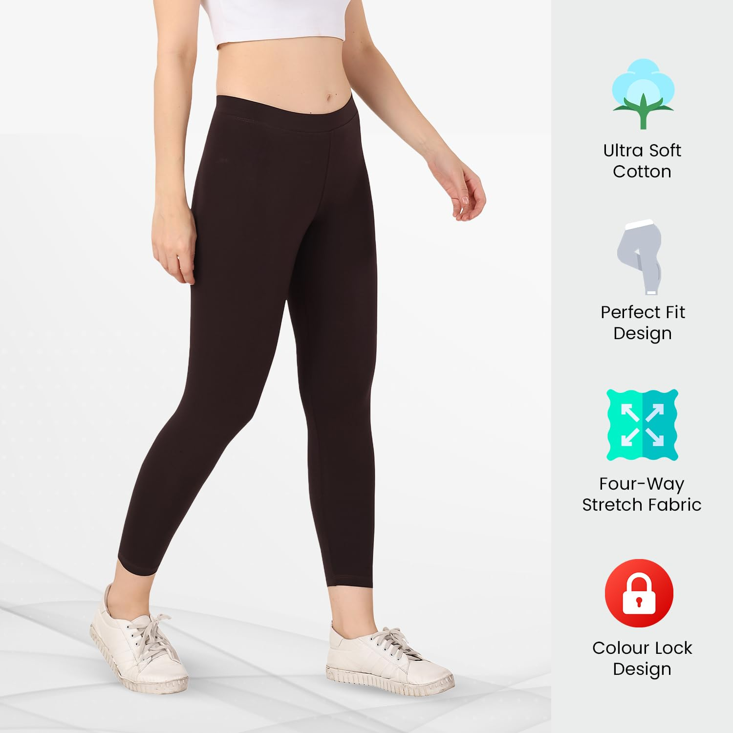 TRASA Women's Mid-Rise Cropped Cotton Leggings - Image 19