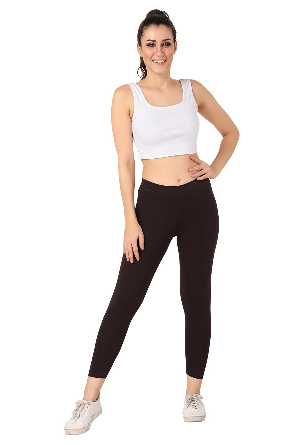 TRASA Women's Mid-Rise Cropped Cotton Leggings - Image 21