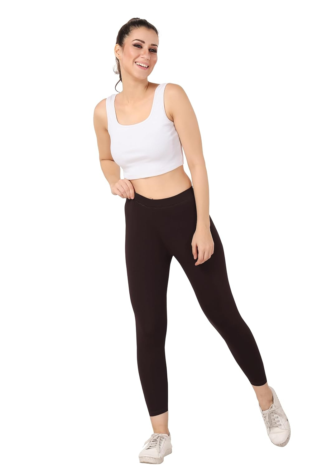 TRASA Women's Mid-Rise Cropped Cotton Leggings - Image 22