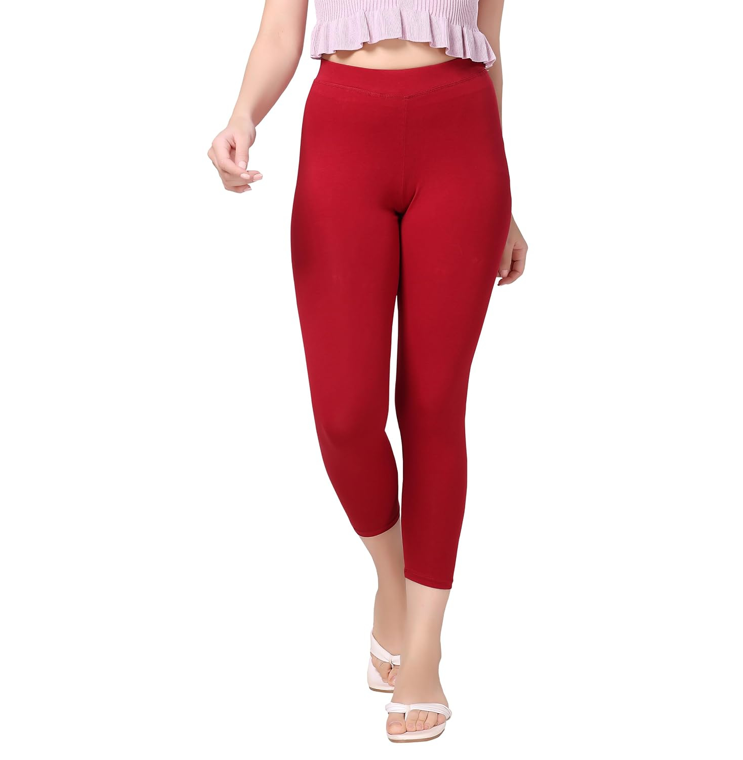 TRASA Women's Mid-Rise Cropped Cotton Leggings - Image 24