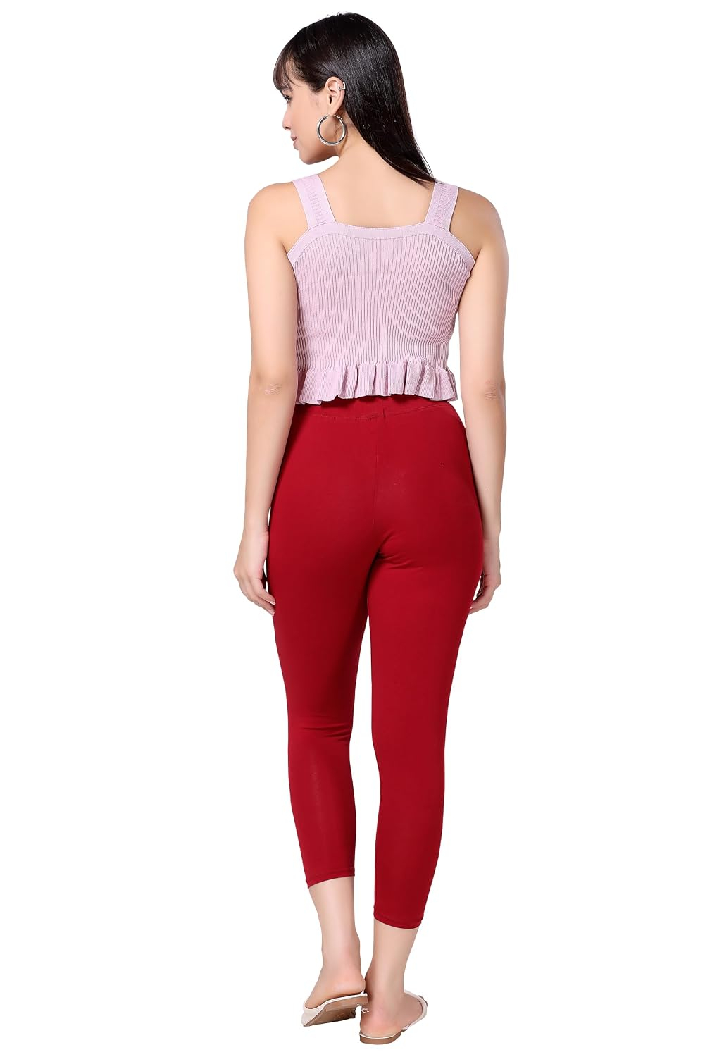 TRASA Women's Mid-Rise Cropped Cotton Leggings - Image 27