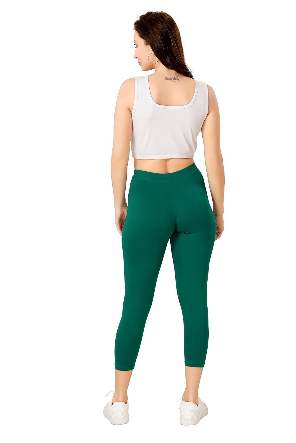 TRASA Women's Mid-Rise Cropped Cotton Leggings - Image 35