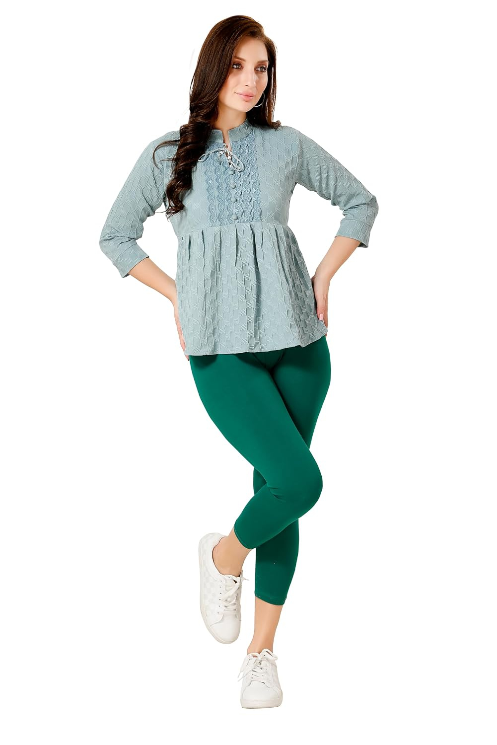 TRASA Women's Mid-Rise Cropped Cotton Leggings - Image 37