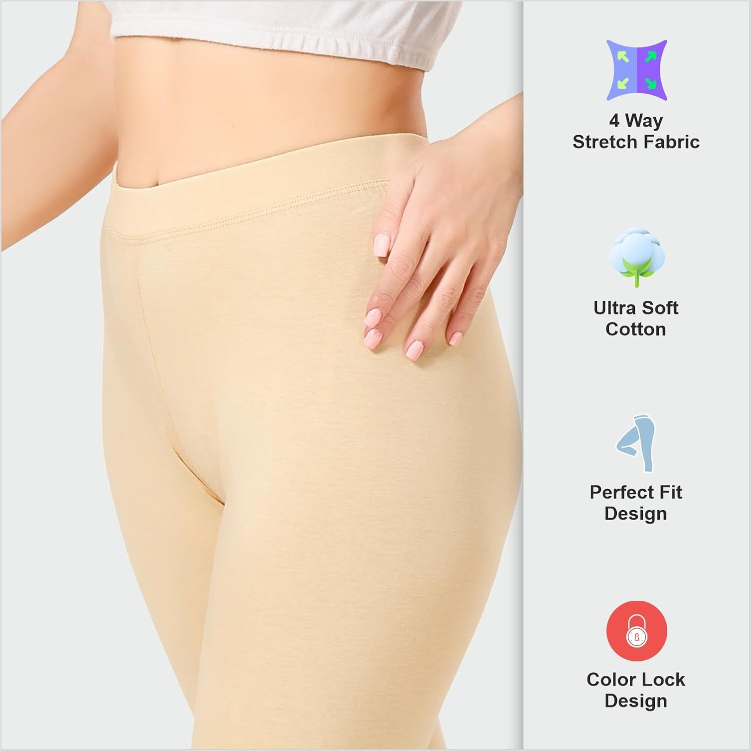 TRASA Women's Mid-Rise Cropped Cotton Leggings - Image 49