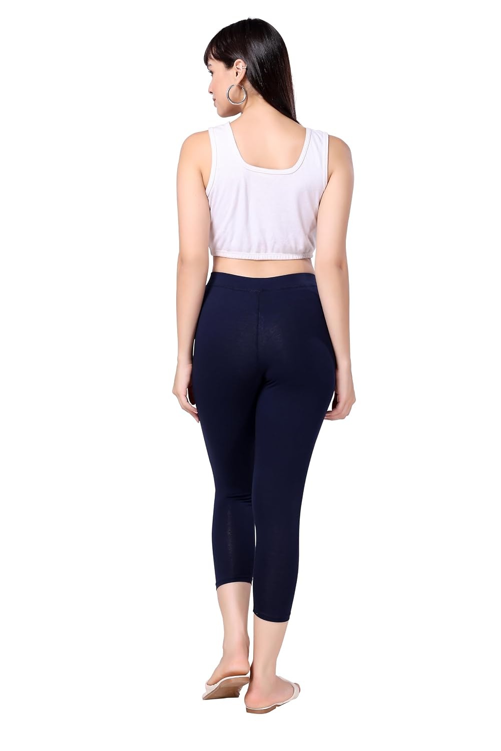 TRASA Women's Mid-Rise Cropped Cotton Leggings - Image 55