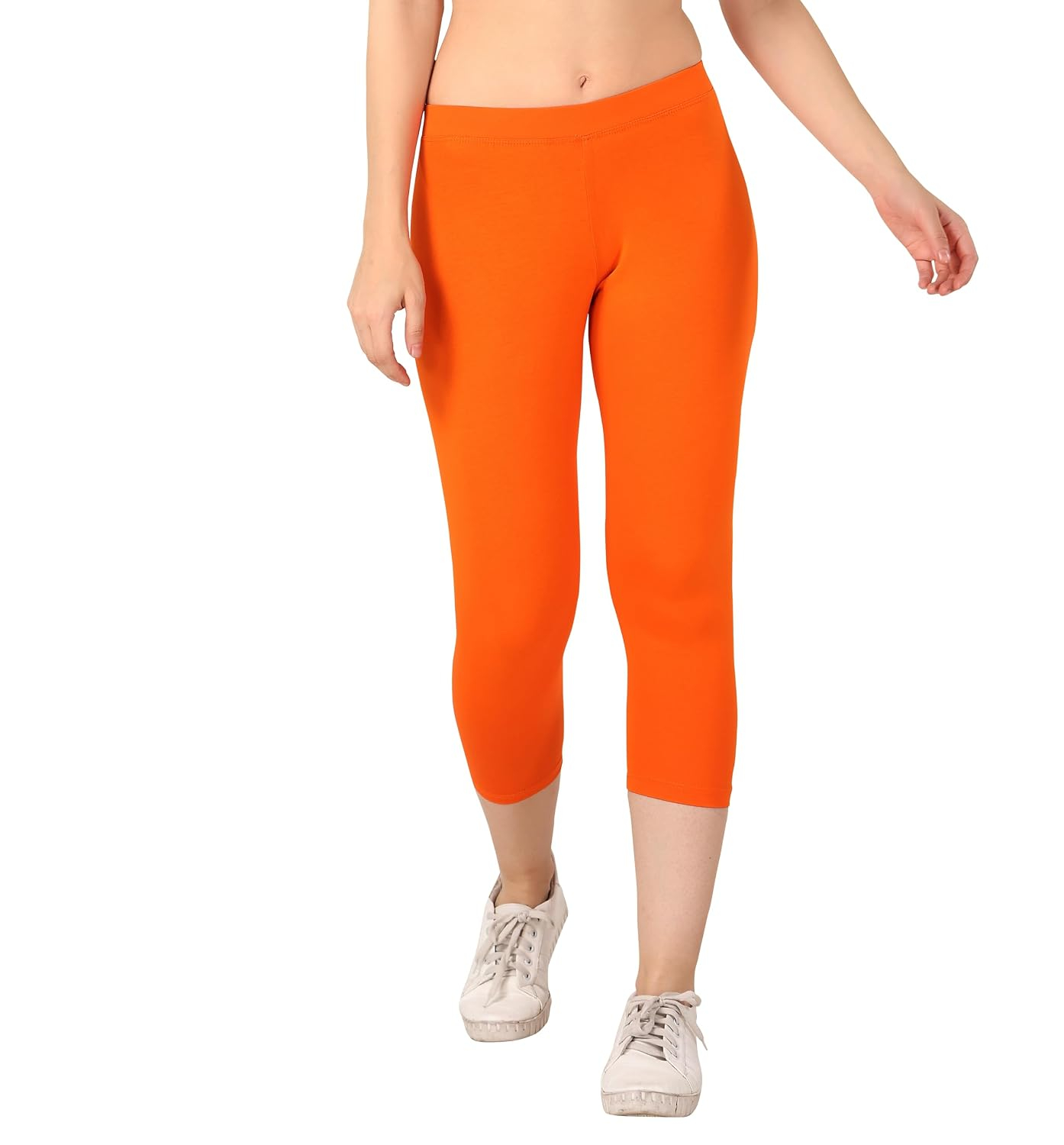 TRASA Women's Mid-Rise Cropped Cotton Leggings - Image 59