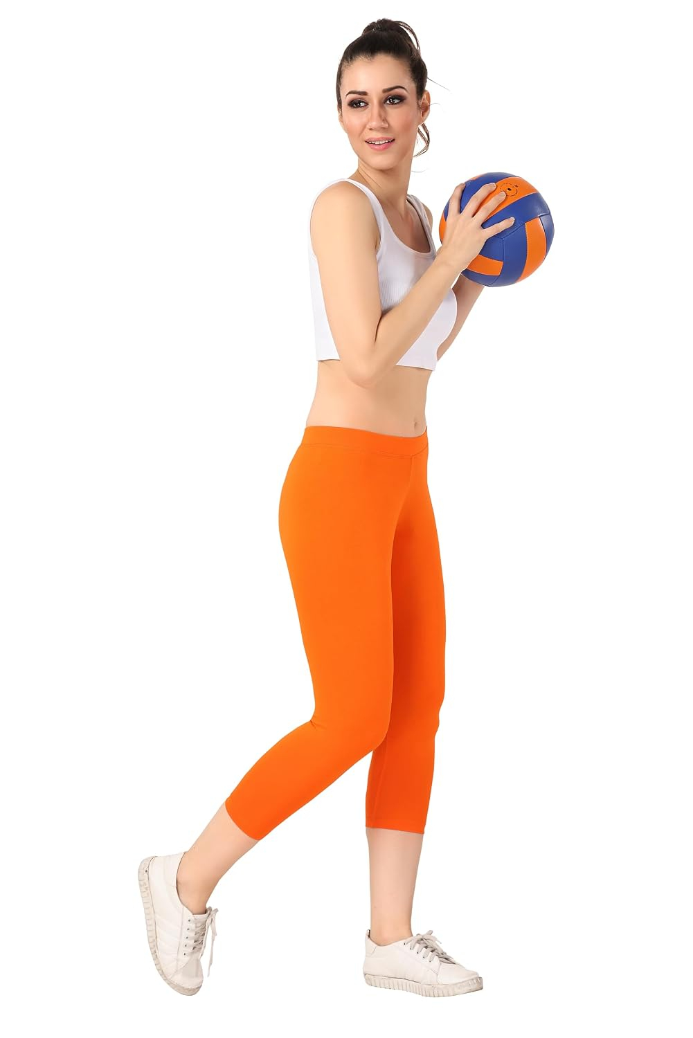 TRASA Women's Mid-Rise Cropped Cotton Leggings - Image 64