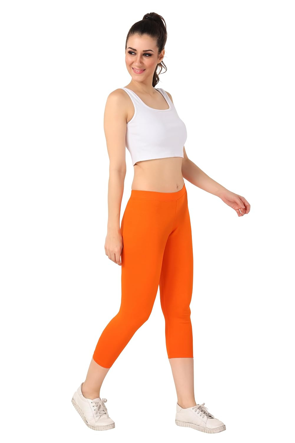 TRASA Women's Mid-Rise Cropped Cotton Leggings - Image 65