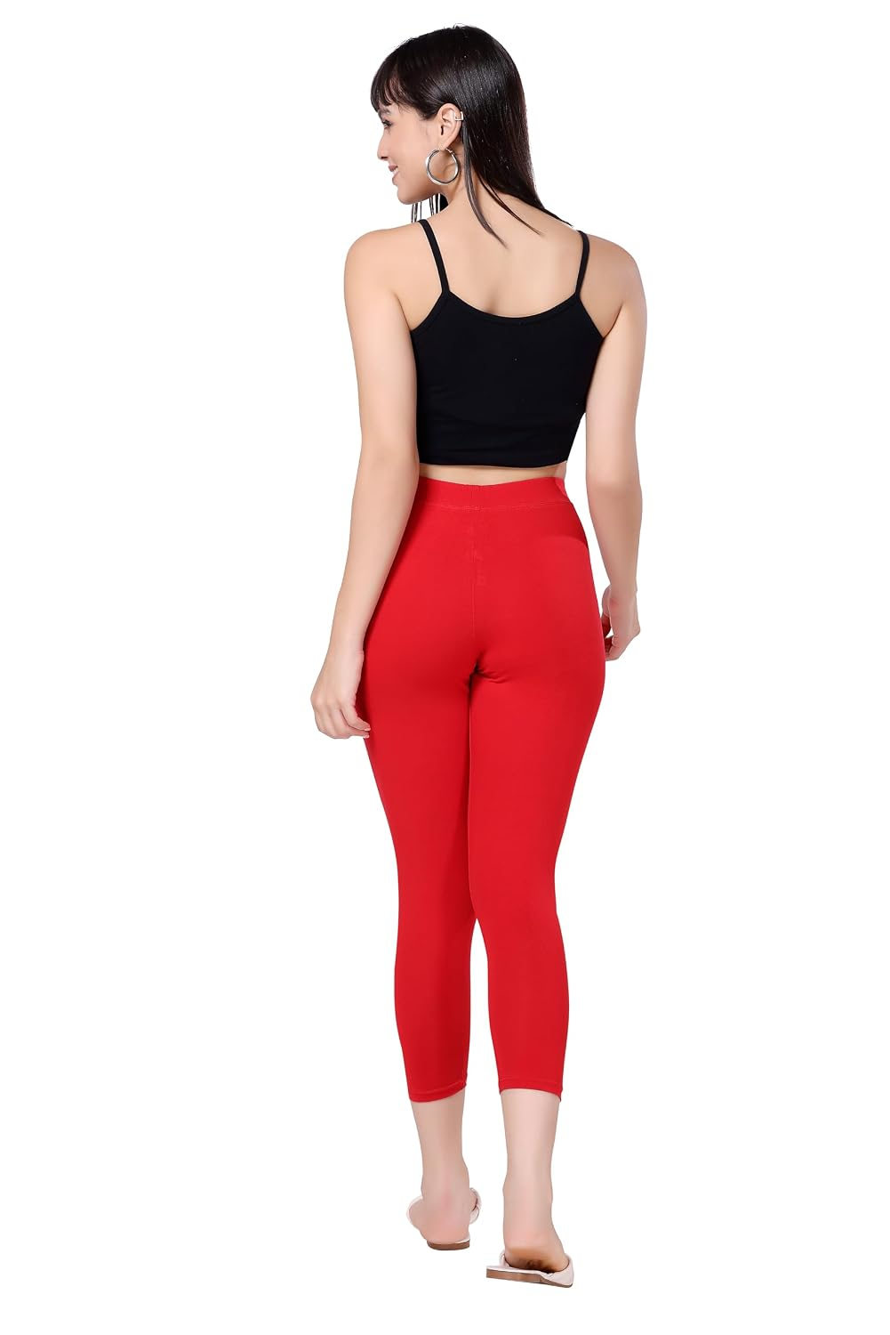 TRASA Women's Mid-Rise Cropped Cotton Leggings - Image 70