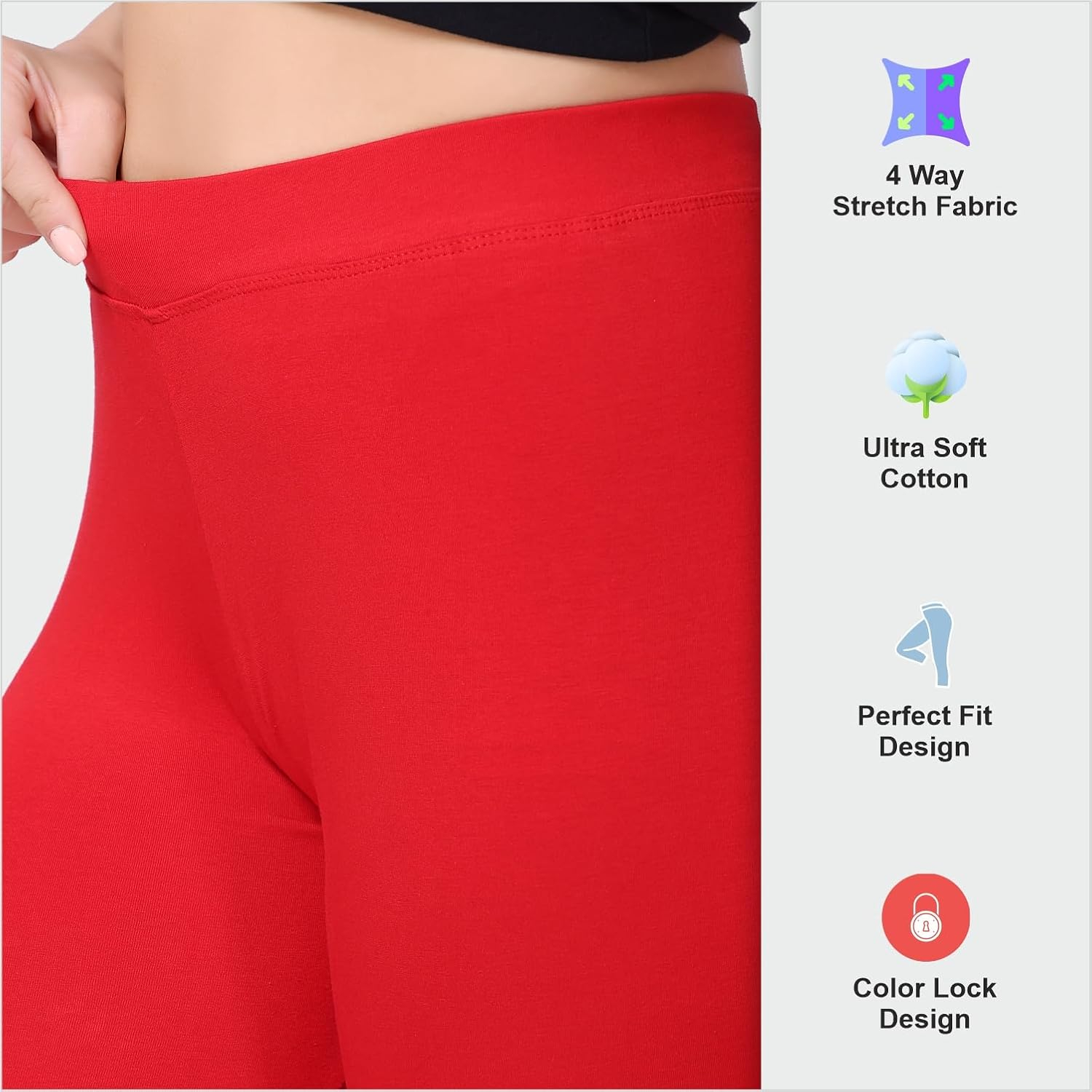 TRASA Women's Mid-Rise Cropped Cotton Leggings - Image 71