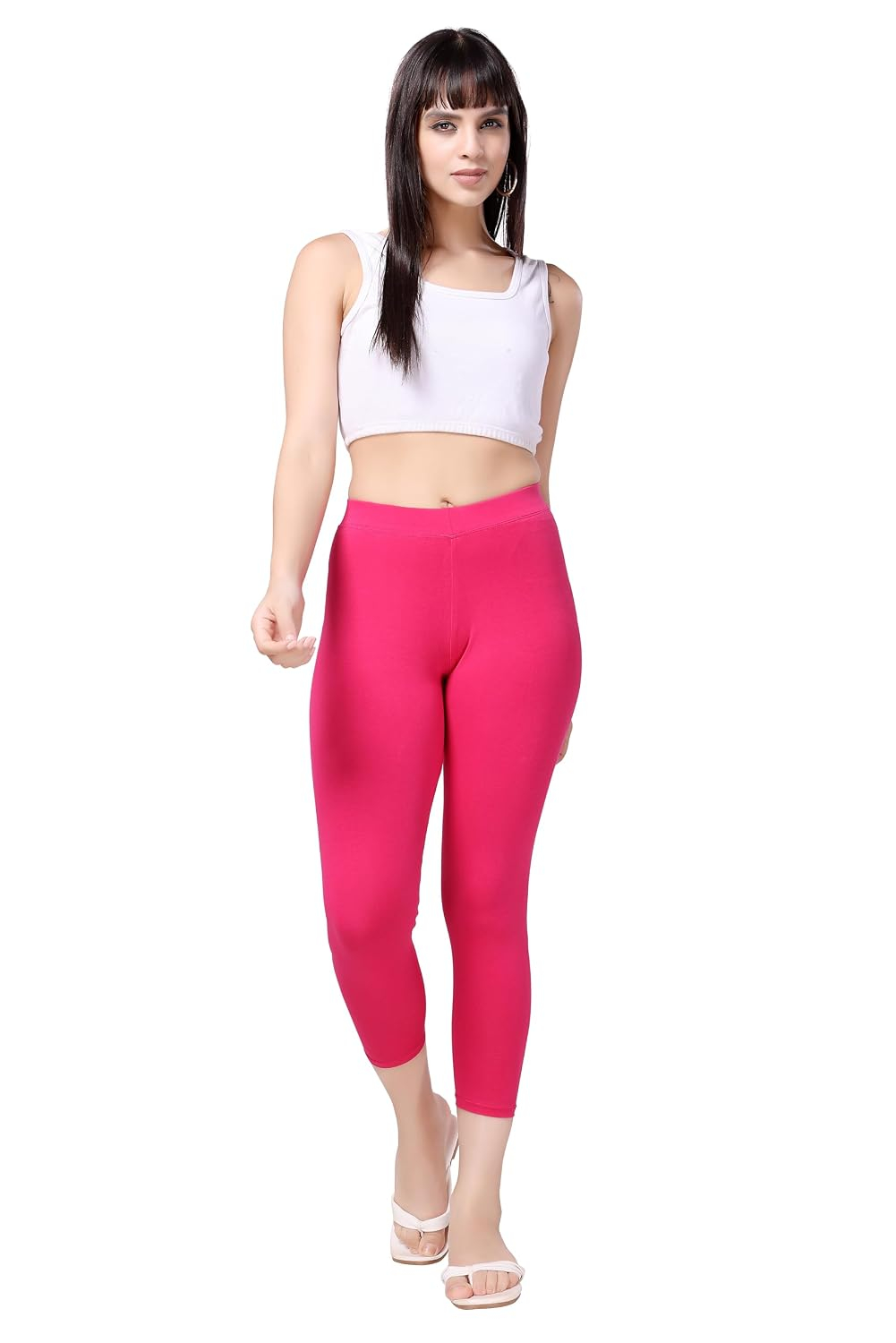 TRASA Women's Mid-Rise Cropped Cotton Leggings - Image 81