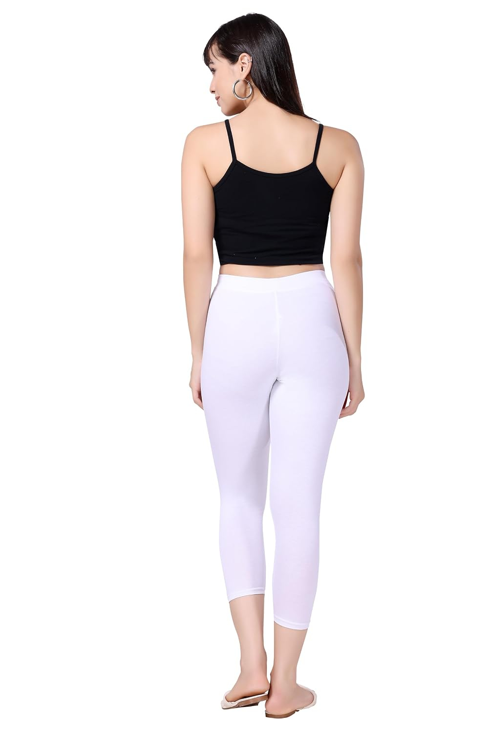 TRASA Women's Mid-Rise Cropped Cotton Leggings - Image 85