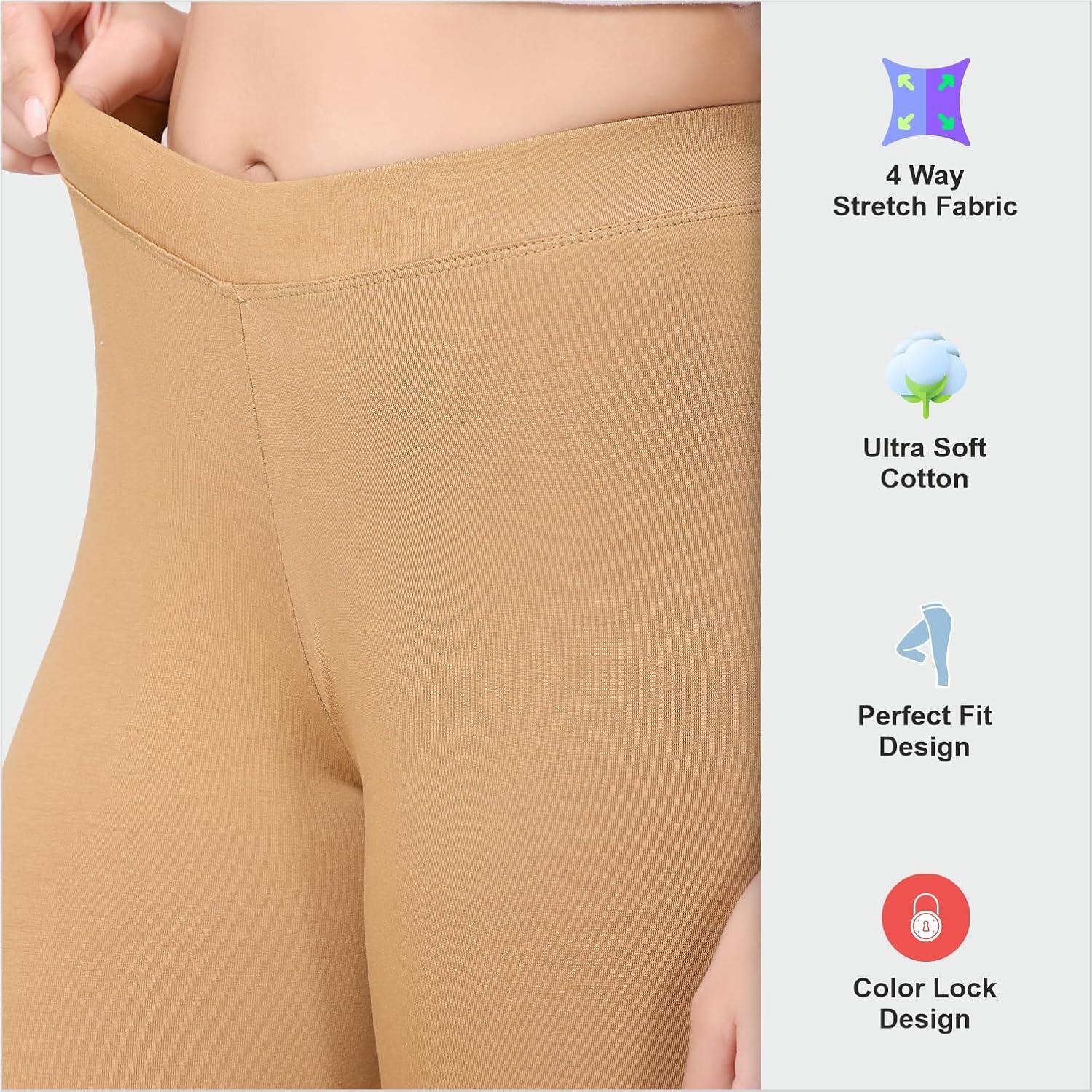TRASA Women's Mid-Rise Cropped Cotton Leggings - Image 92