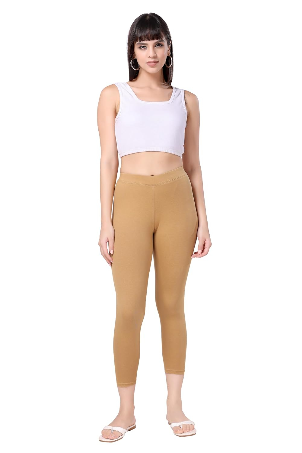 TRASA Women's Mid-Rise Cropped Cotton Leggings - Image 94