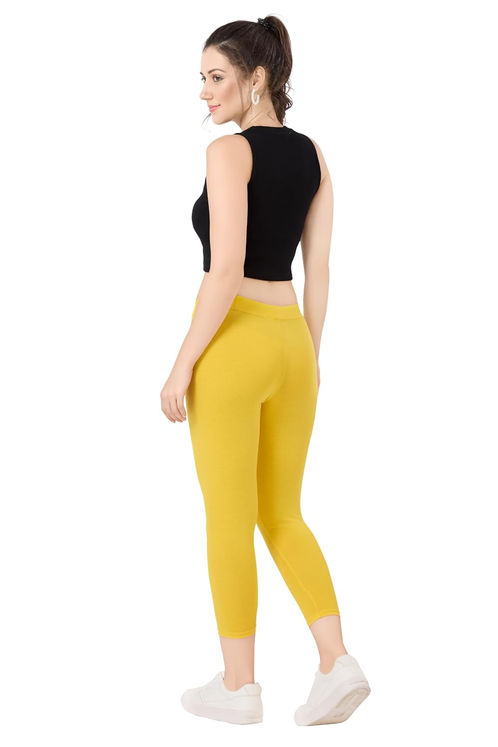 TRASA Women's Mid-Rise Cropped Cotton Leggings - Image 99