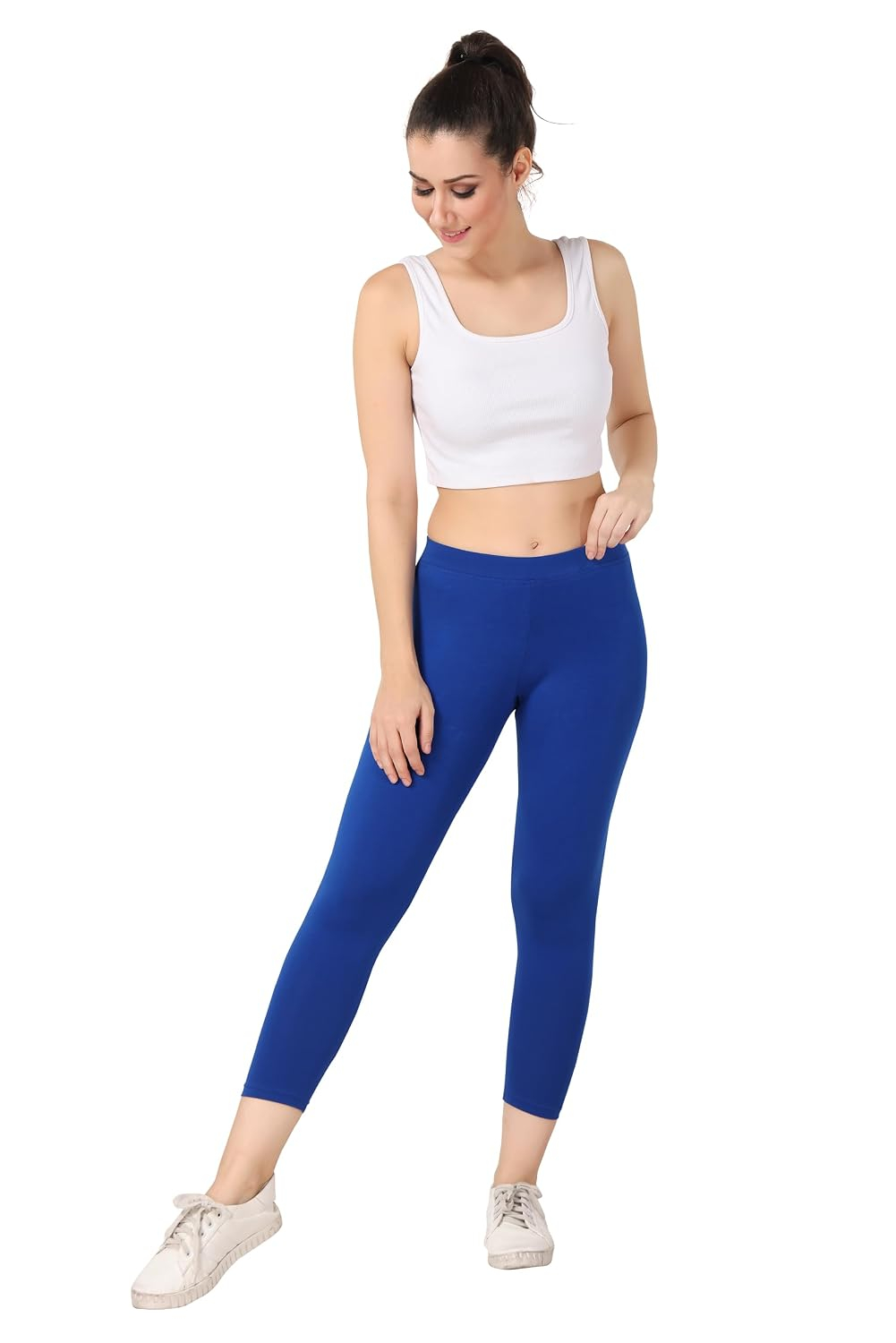 TRASA Women's Mid-Rise Cropped Cotton Leggings - Image 110