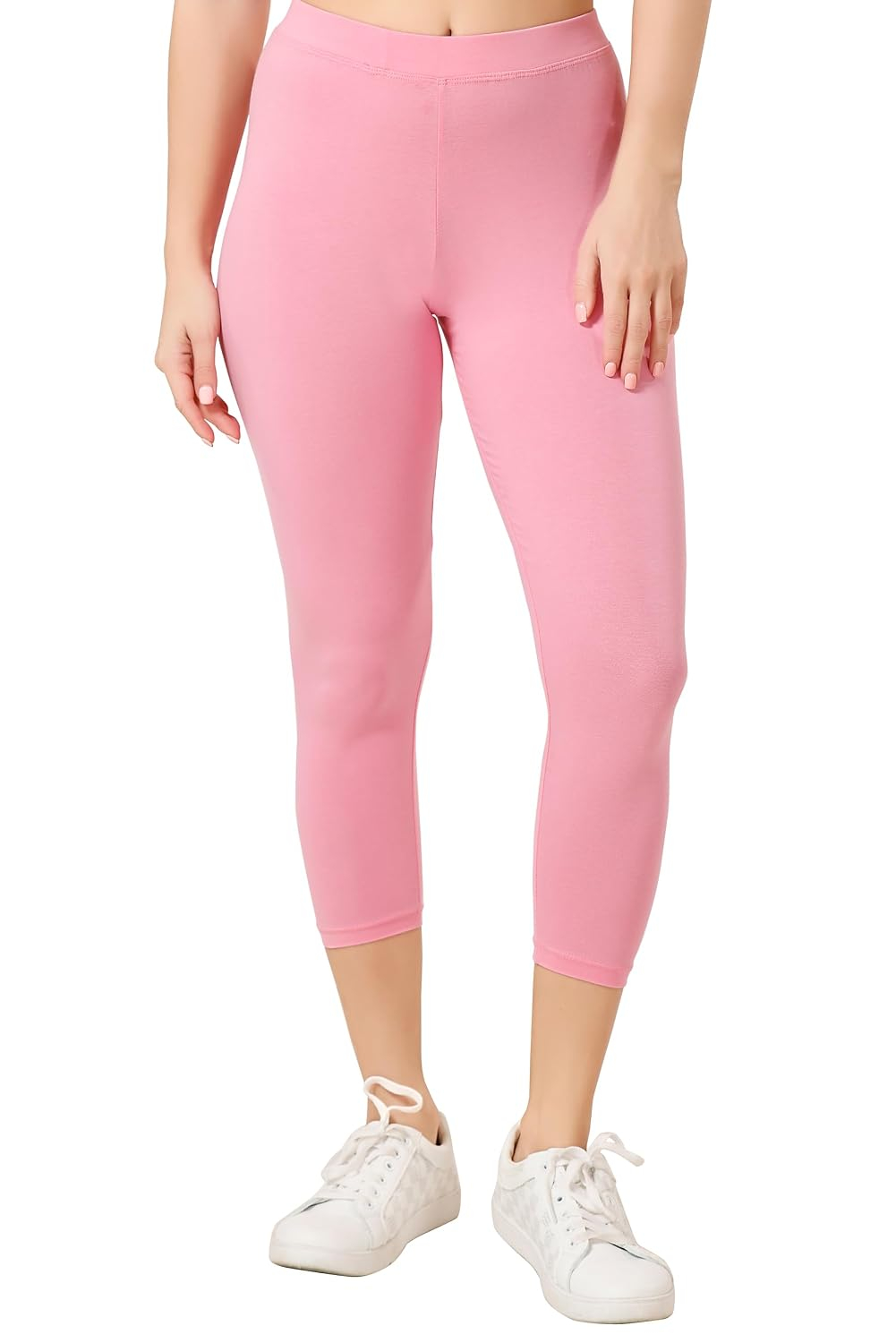 TRASA Women's Mid-Rise Cropped Cotton Leggings - Image 111