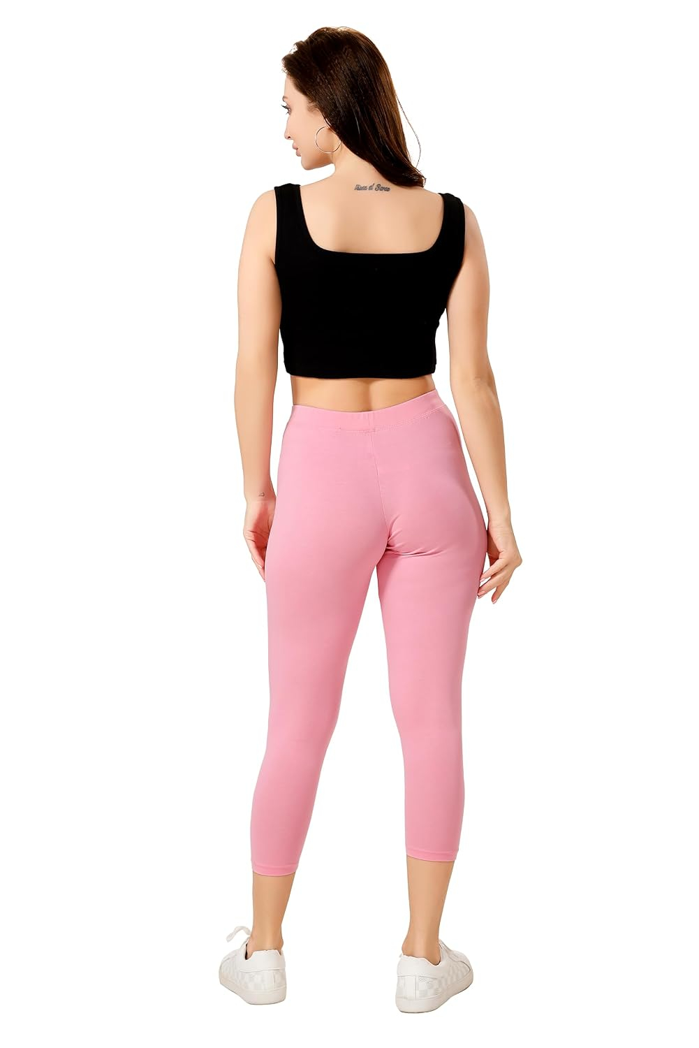 TRASA Women's Mid-Rise Cropped Cotton Leggings - Image 114