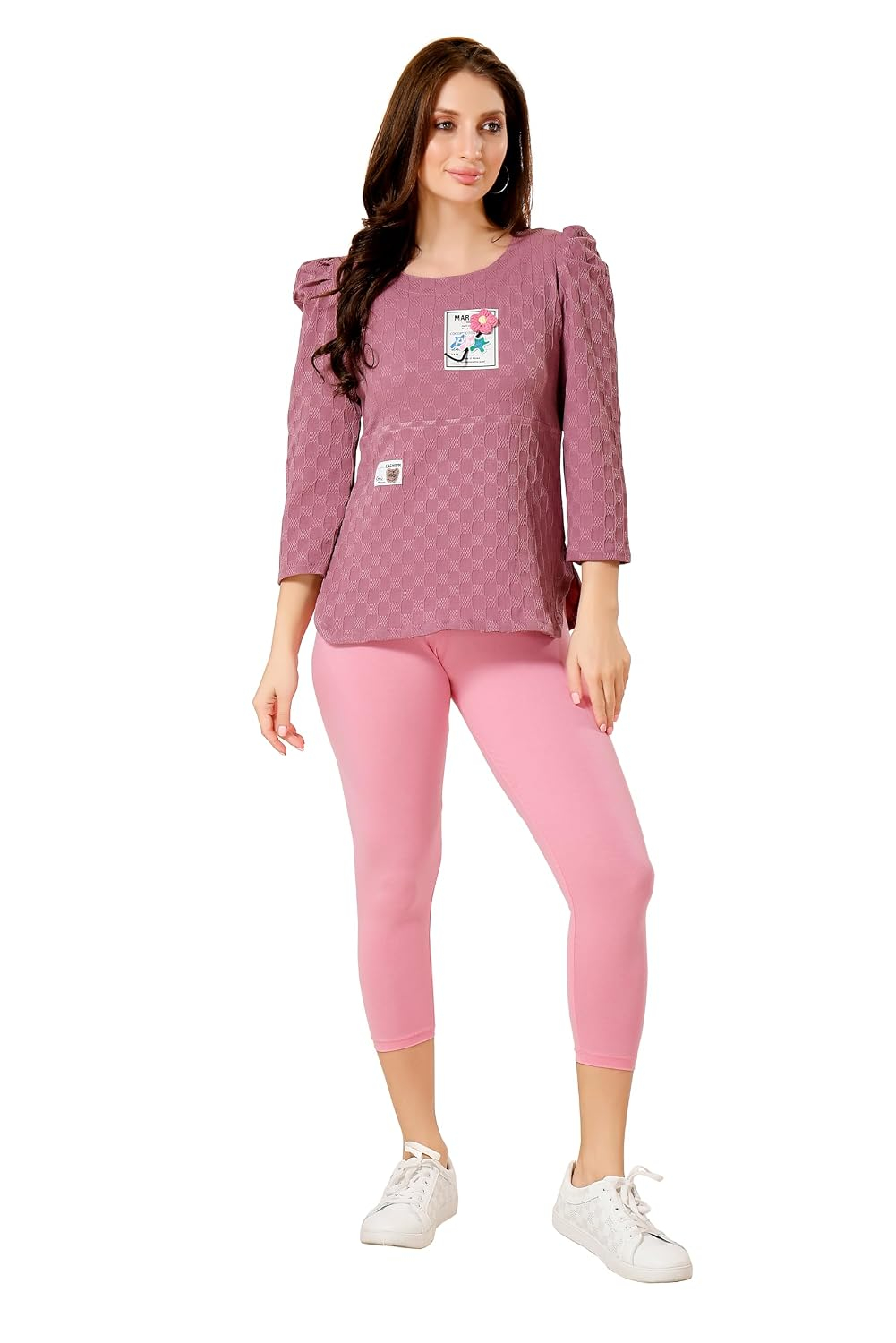 TRASA Women's Mid-Rise Cropped Cotton Leggings - Image 117