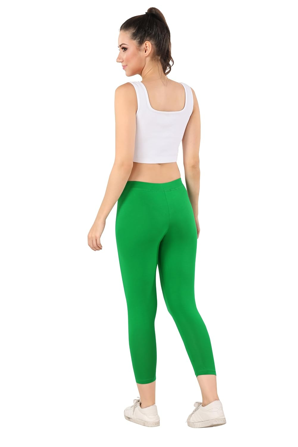 TRASA Women's Mid-Rise Cropped Cotton Leggings - Image 122