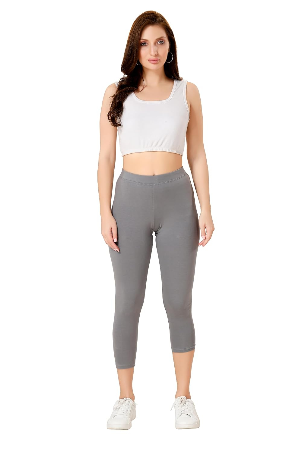 TRASA Women's Mid-Rise Cropped Cotton Leggings - Image 132