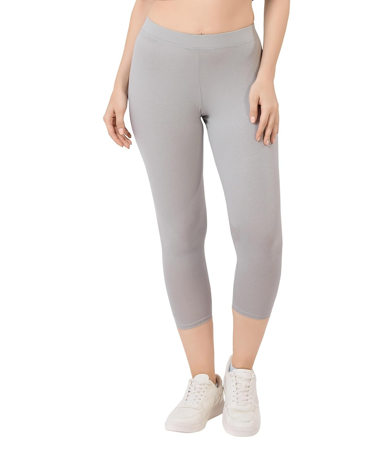 TRASA Women's Mid-Rise Cropped Cotton Leggings - Image 133