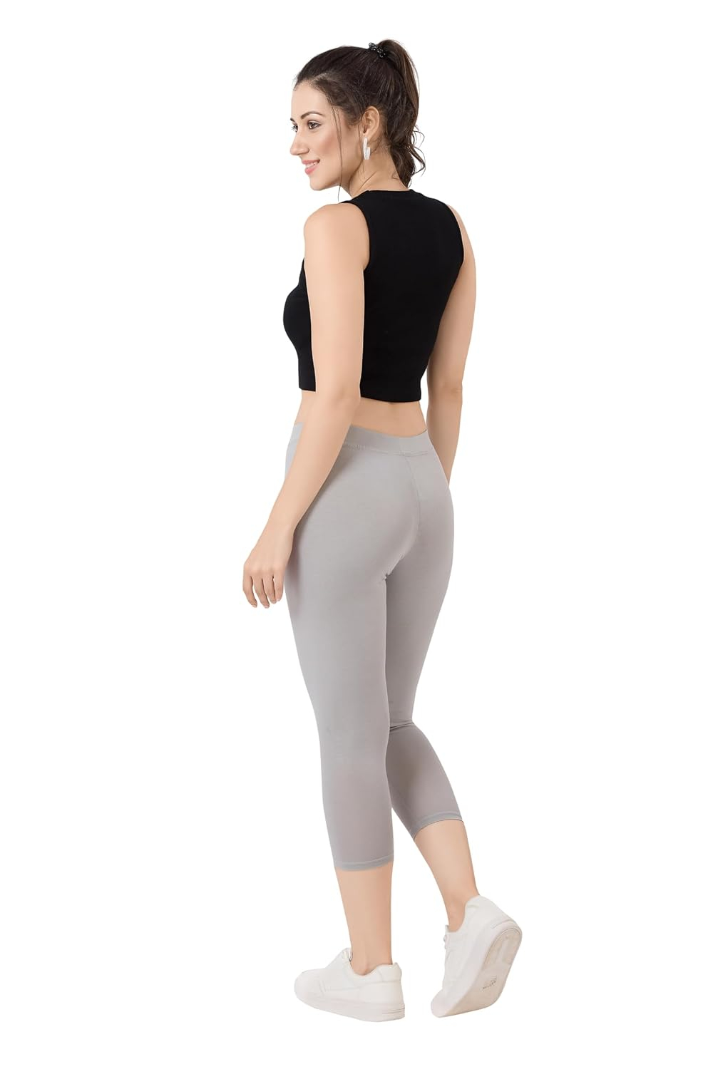 TRASA Women's Mid-Rise Cropped Cotton Leggings - Image 137