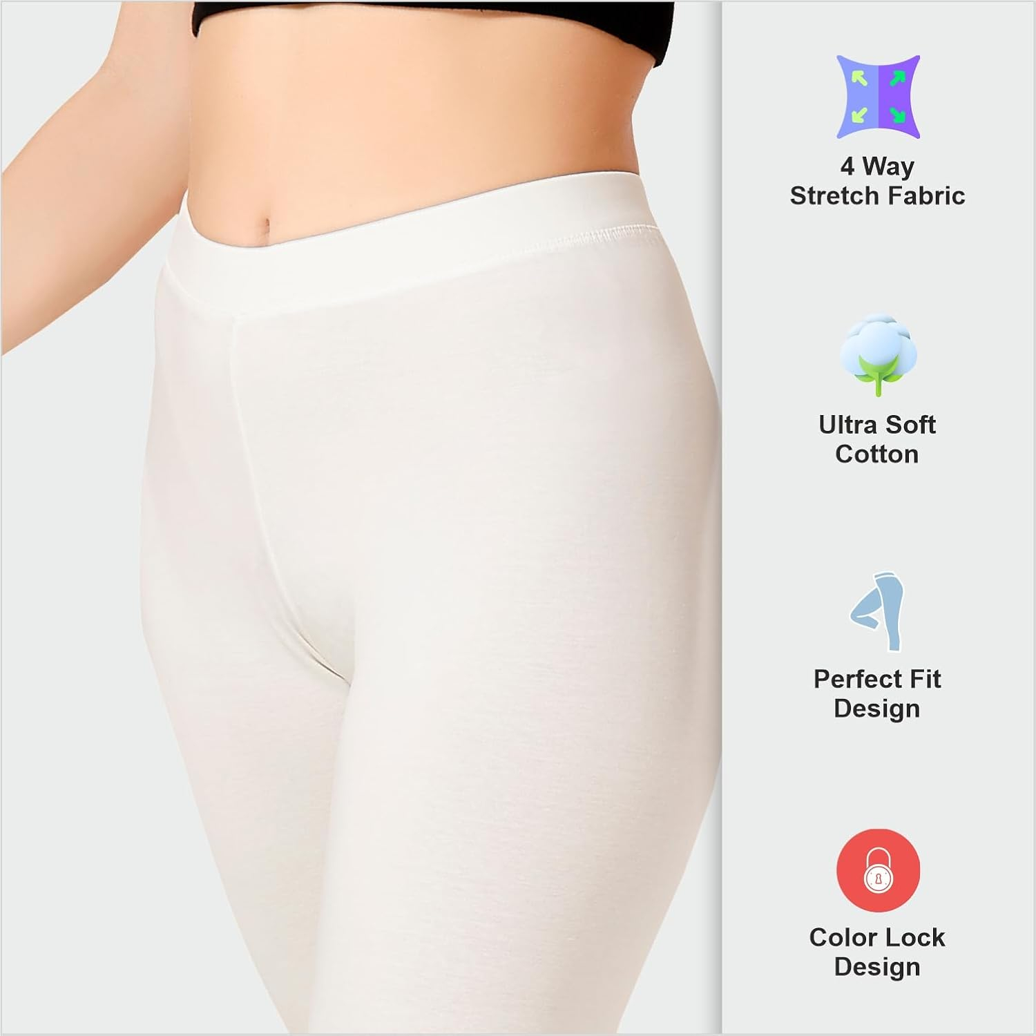 TRASA Women's Mid-Rise Cropped Cotton Leggings - Image 145