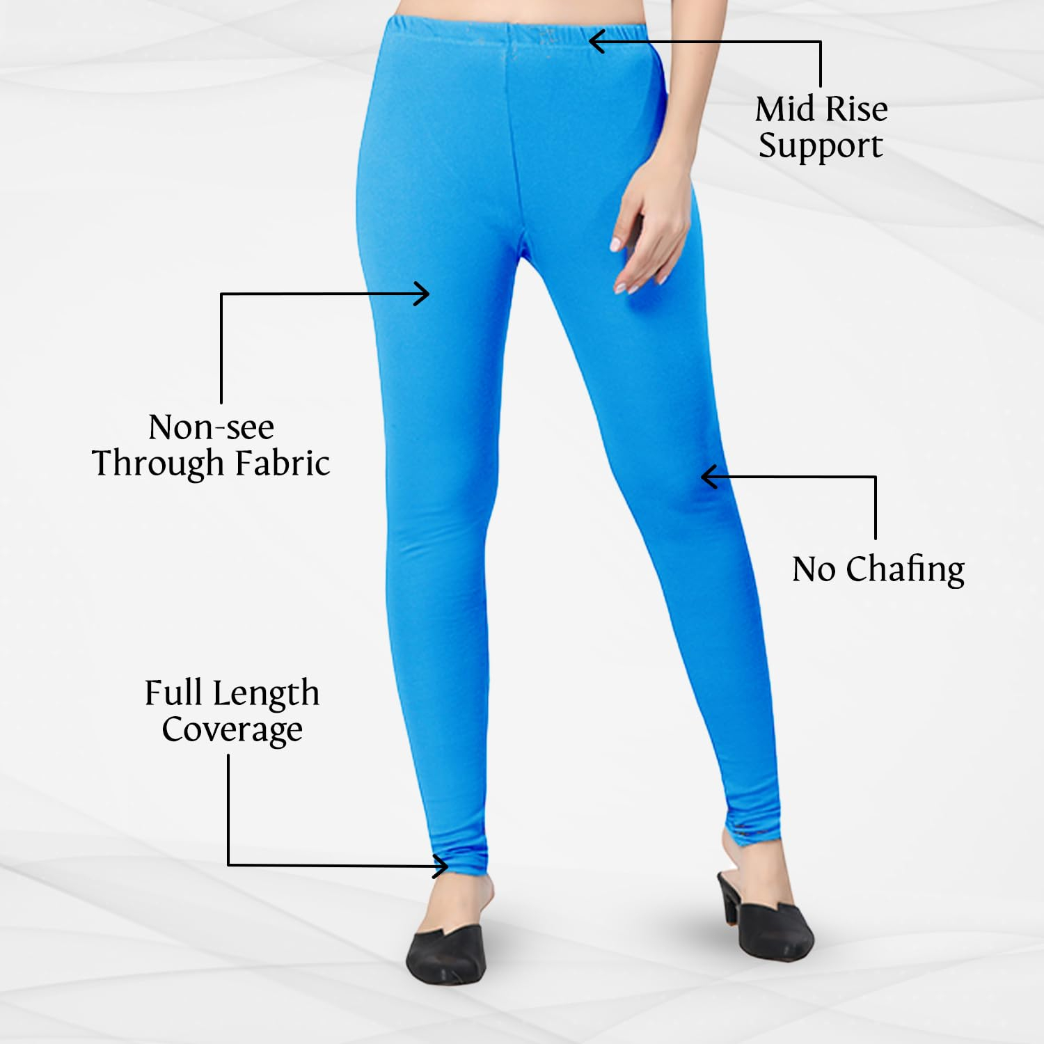 TRASA Women's Classic Cotton Churidar Leggings - Image 11