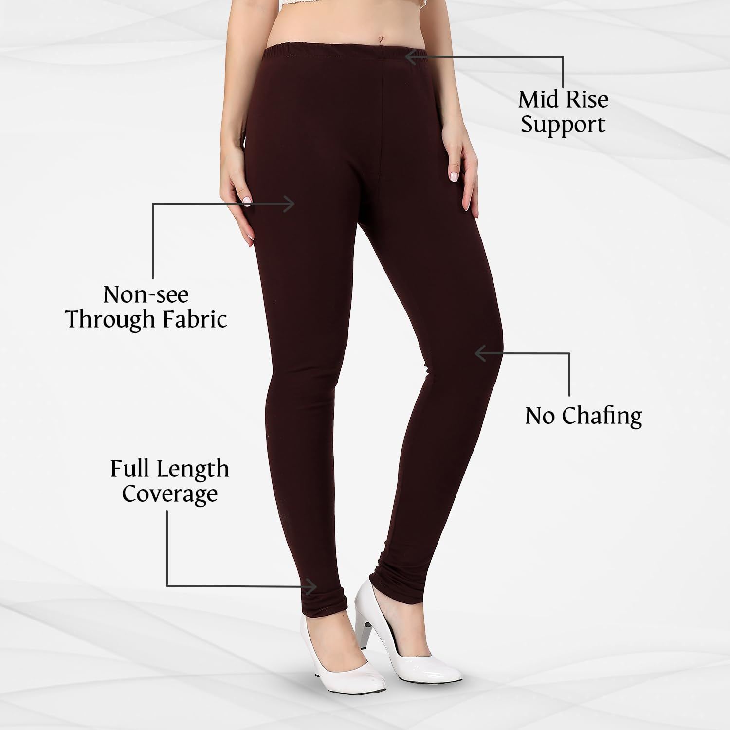 TRASA Women's Classic Cotton Churidar Leggings - Image 19