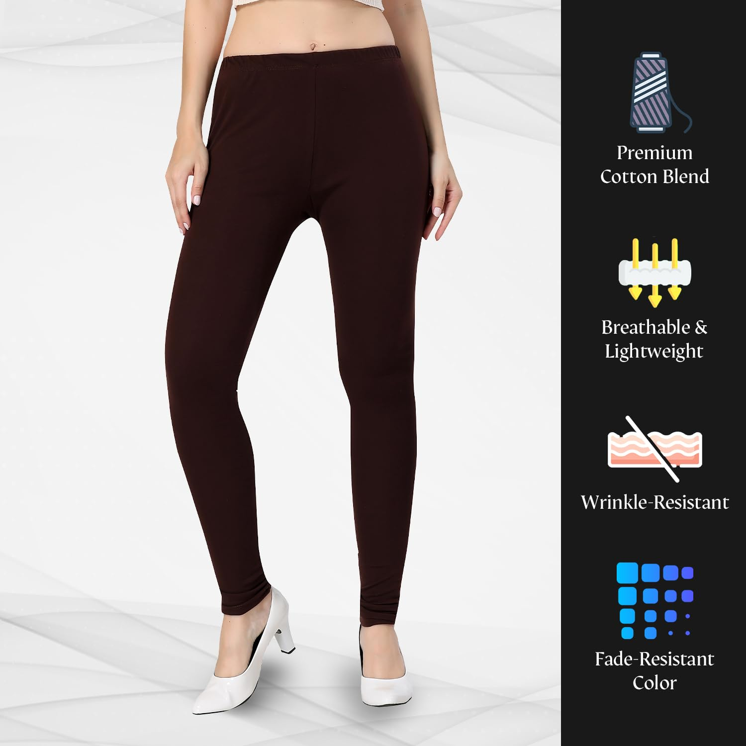 TRASA Women's Classic Cotton Churidar Leggings - Image 20