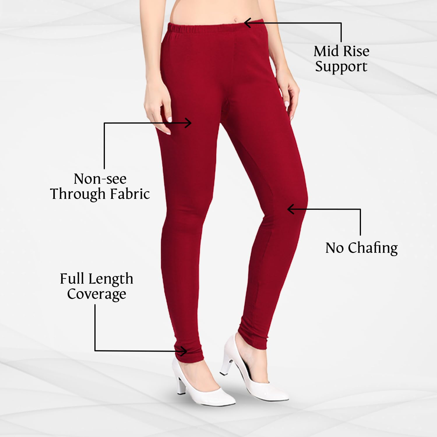 TRASA Women's Classic Cotton Churidar Leggings - Image 27