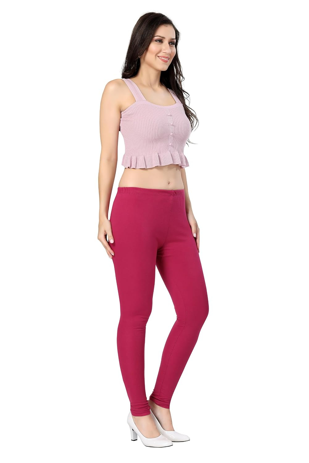 TRASA Women's Classic Cotton Churidar Leggings - Image 44