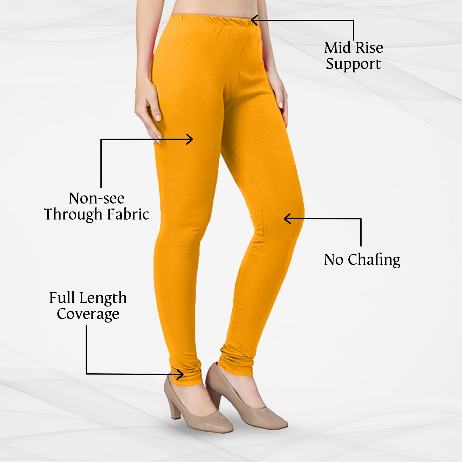 TRASA Women's Classic Cotton Churidar Leggings - Image 50