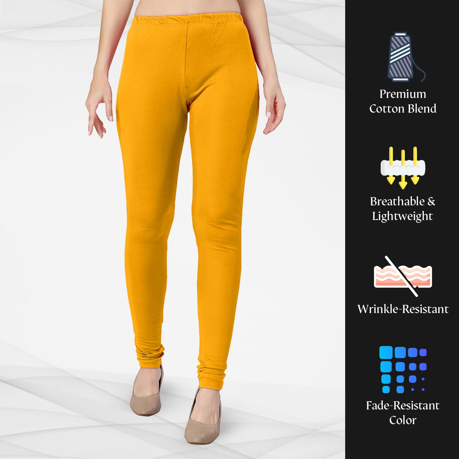 TRASA Women's Classic Cotton Churidar Leggings - Image 51