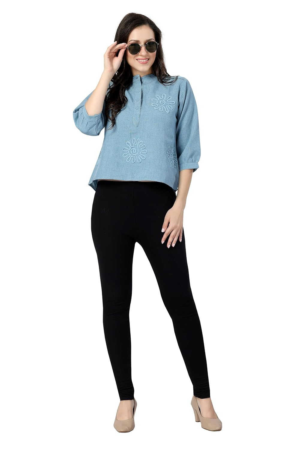 TRASA Women's Classic Cotton Churidar Leggings - Image 62