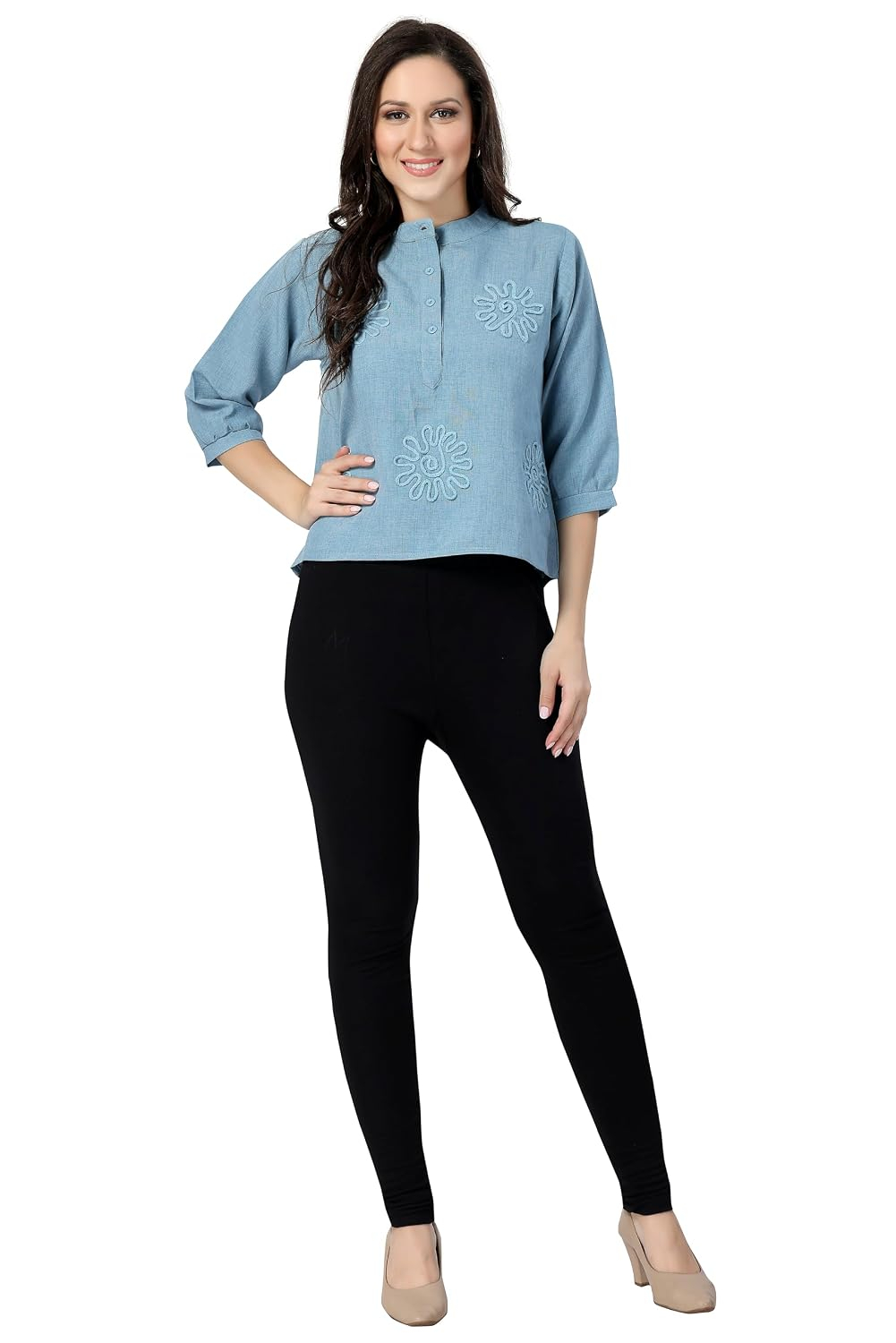TRASA Women's Classic Cotton Churidar Leggings - Image 63