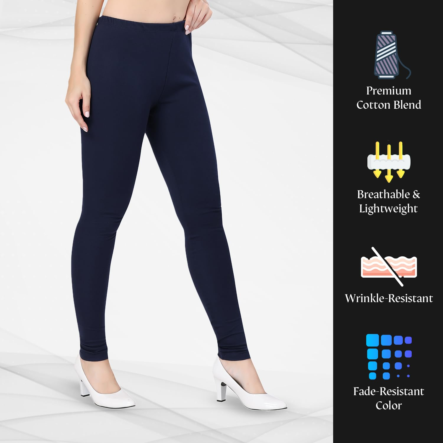 TRASA Women's Classic Cotton Churidar Leggings - Image 67