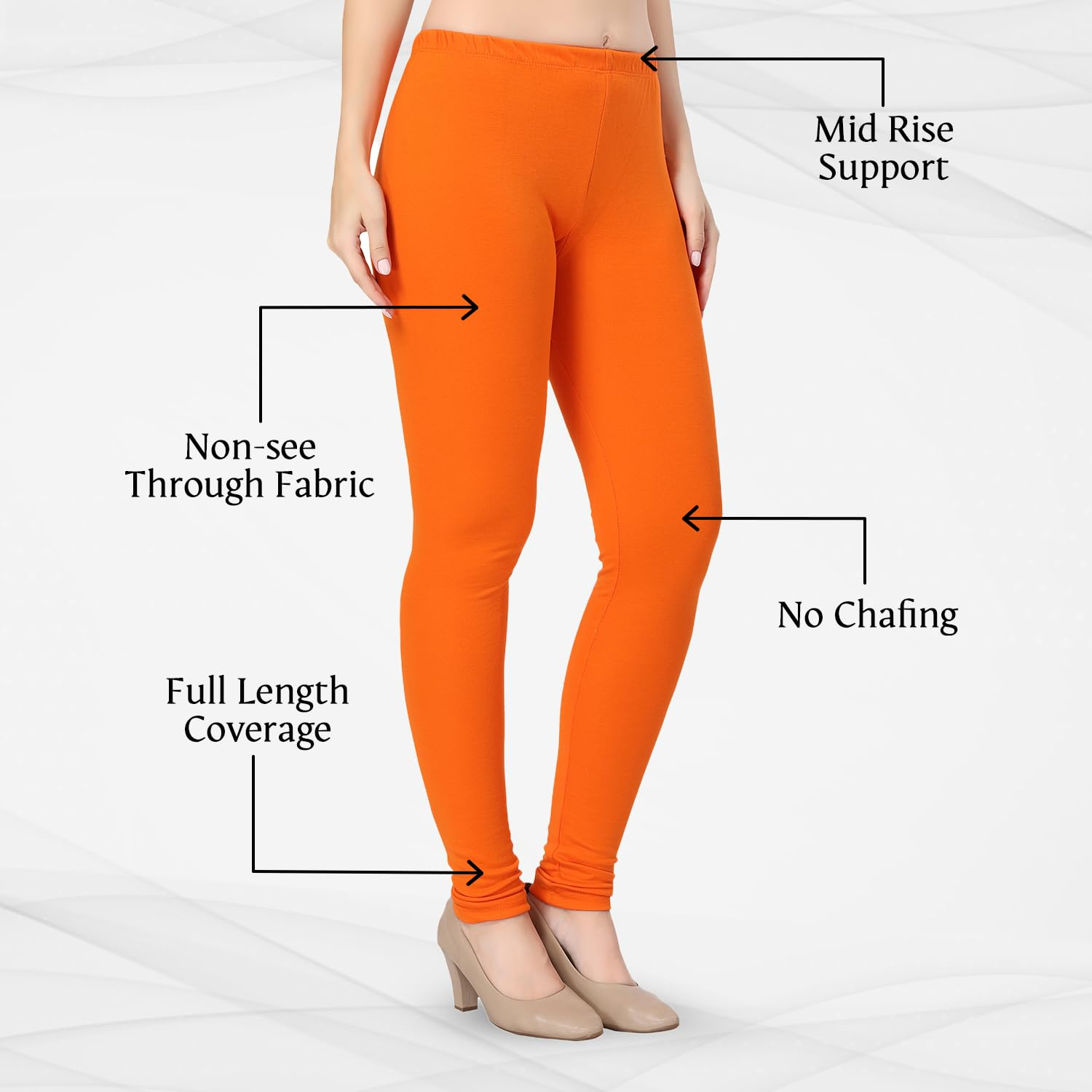 TRASA Women's Classic Cotton Churidar Leggings - Image 74
