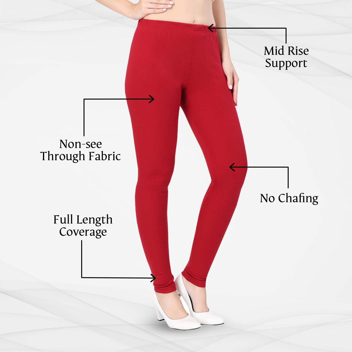 TRASA Women's Classic Cotton Churidar Leggings - Image 82