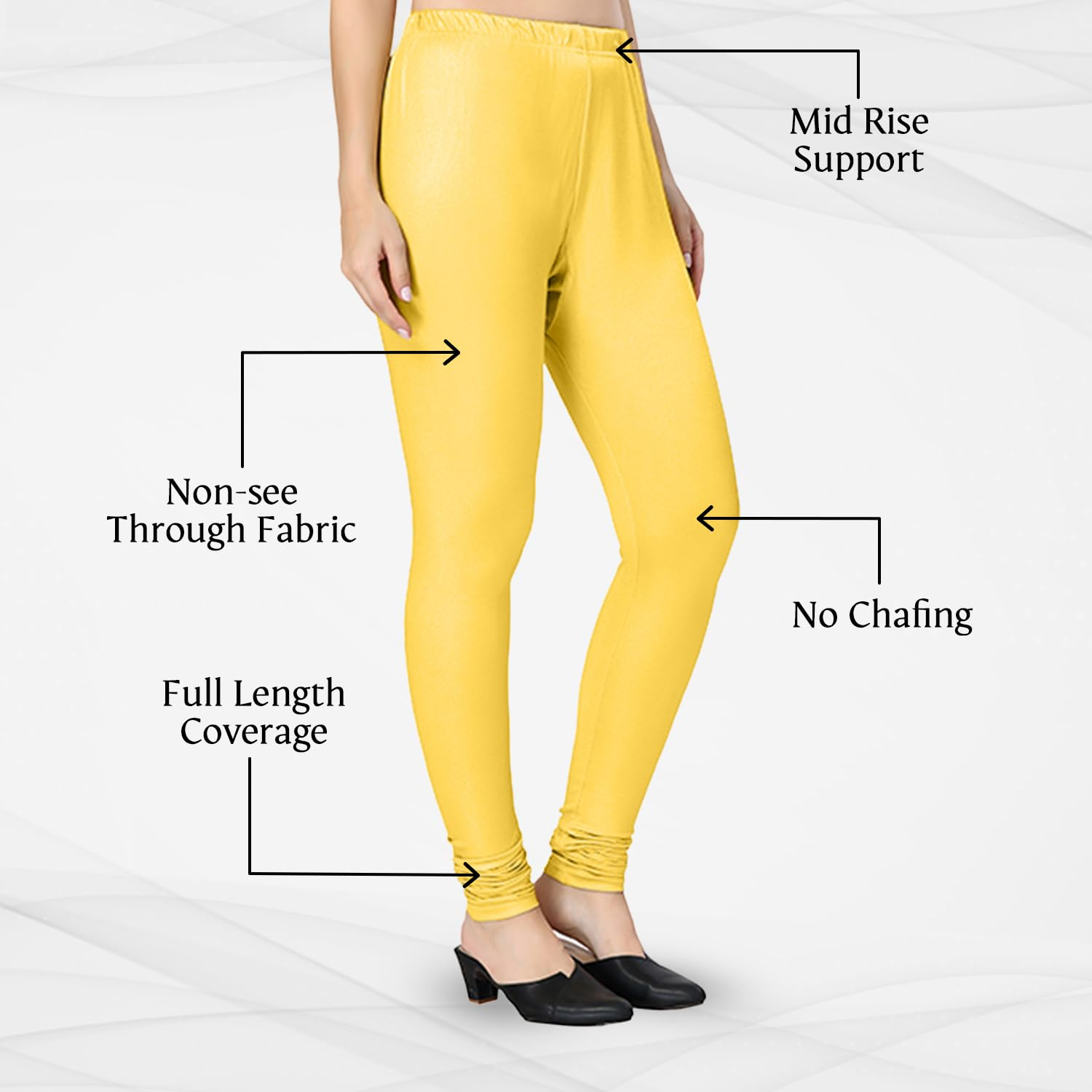 TRASA Women's Classic Cotton Churidar Leggings - Image 105