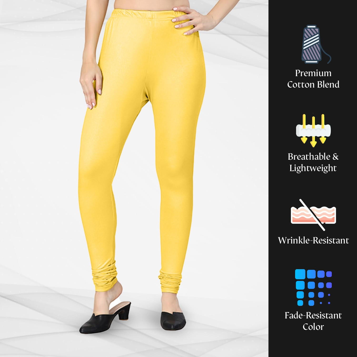 TRASA Women's Classic Cotton Churidar Leggings - Image 106