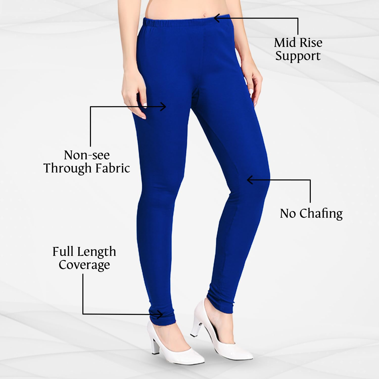 TRASA Women's Classic Cotton Churidar Leggings - Image 113