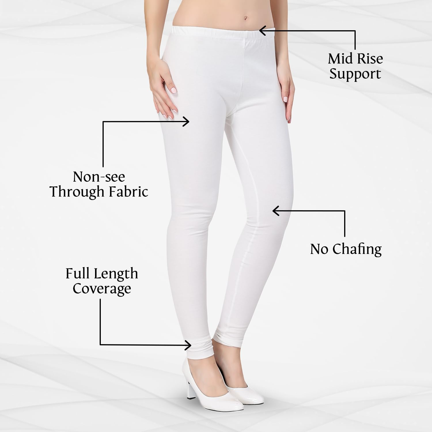 TRASA Women's Classic Cotton Churidar Leggings - Image 127