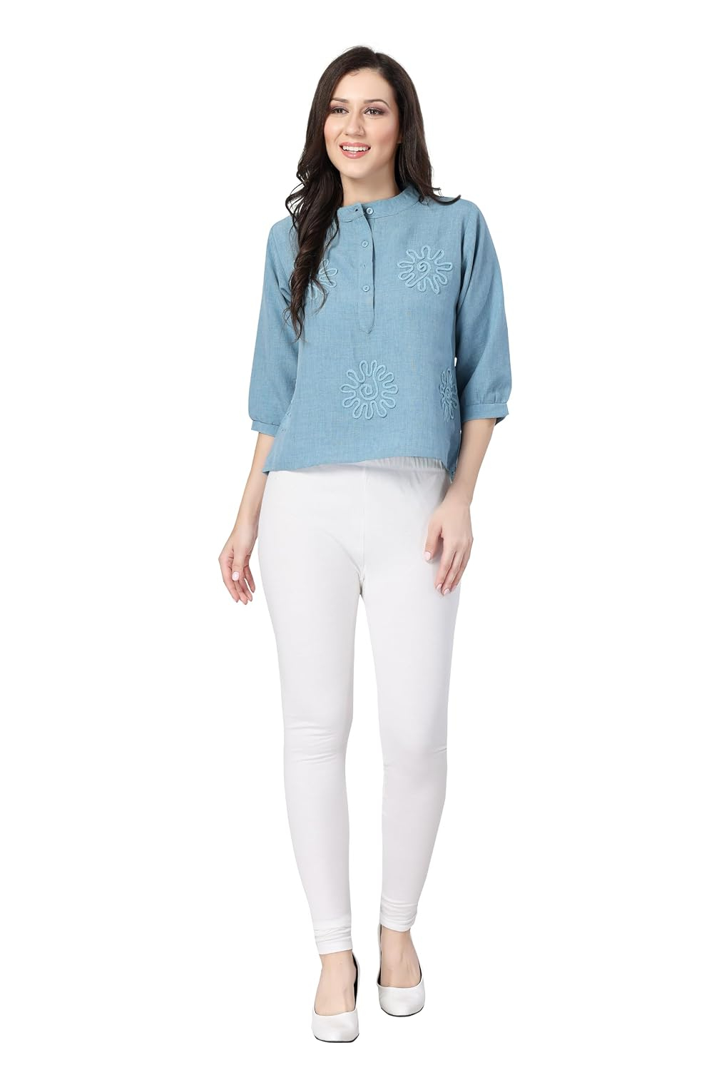 TRASA Women's Classic Cotton Churidar Leggings - Image 131
