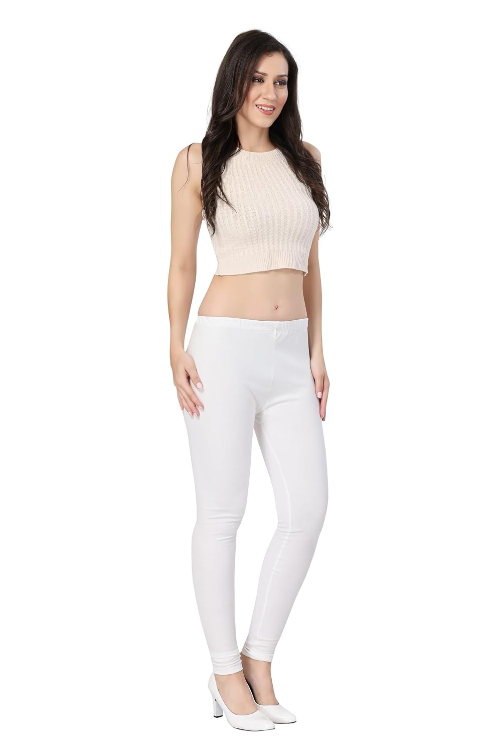 TRASA Women's Classic Cotton Churidar Leggings - Image 132