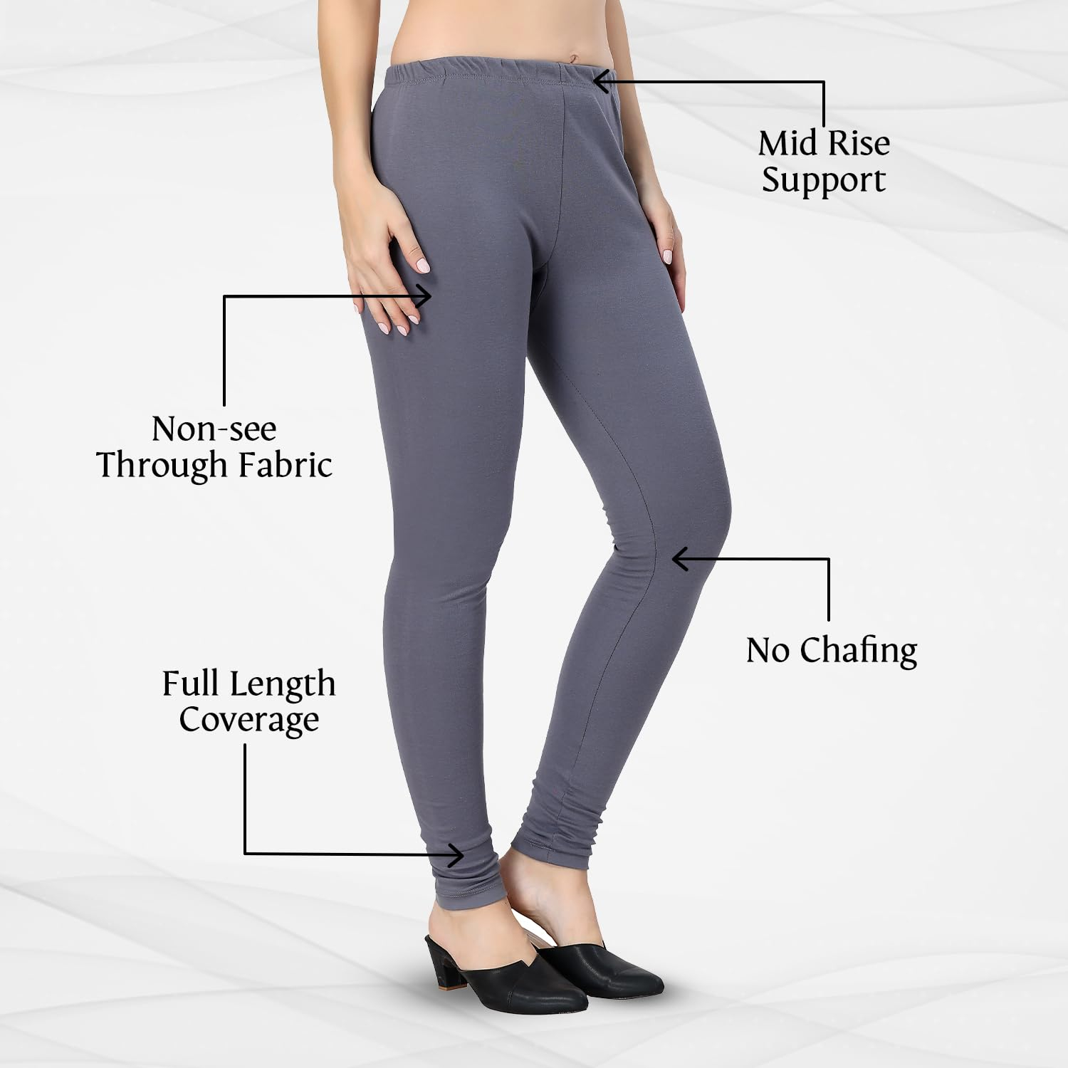 TRASA Women's Classic Cotton Churidar Leggings - Image 142