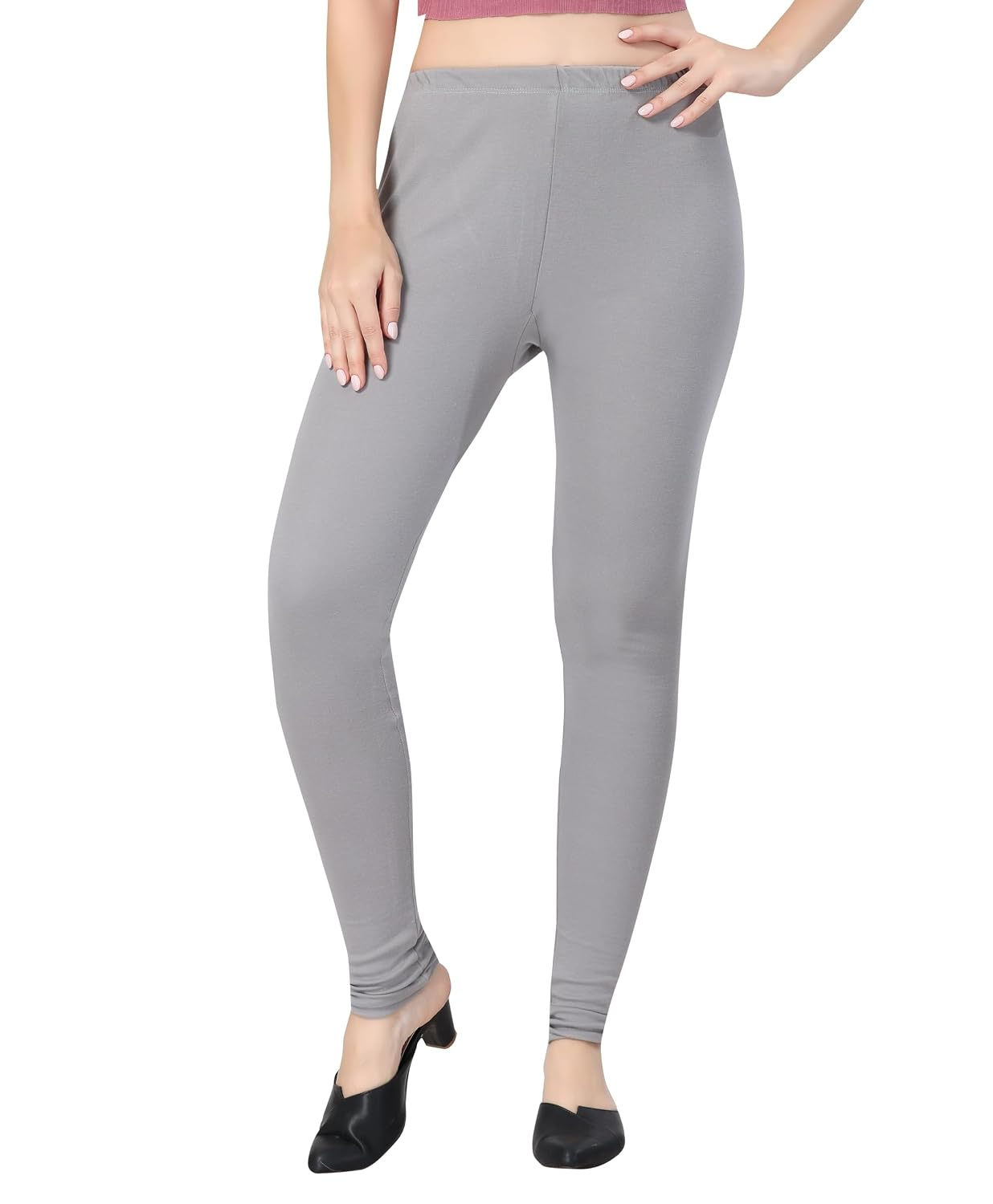 TRASA Women's Classic Cotton Churidar Leggings - Image 148