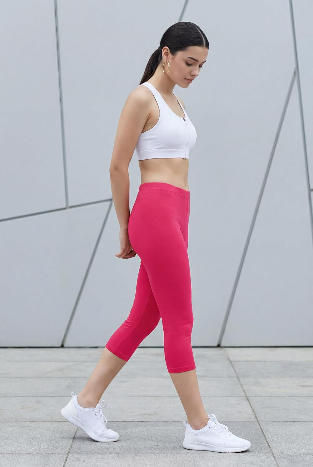 TRASA Women's Stretch Cotton Capri Leggings - Image 25
